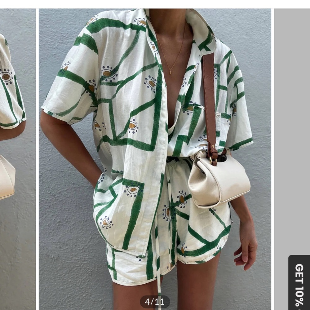 Print Drawstring short set